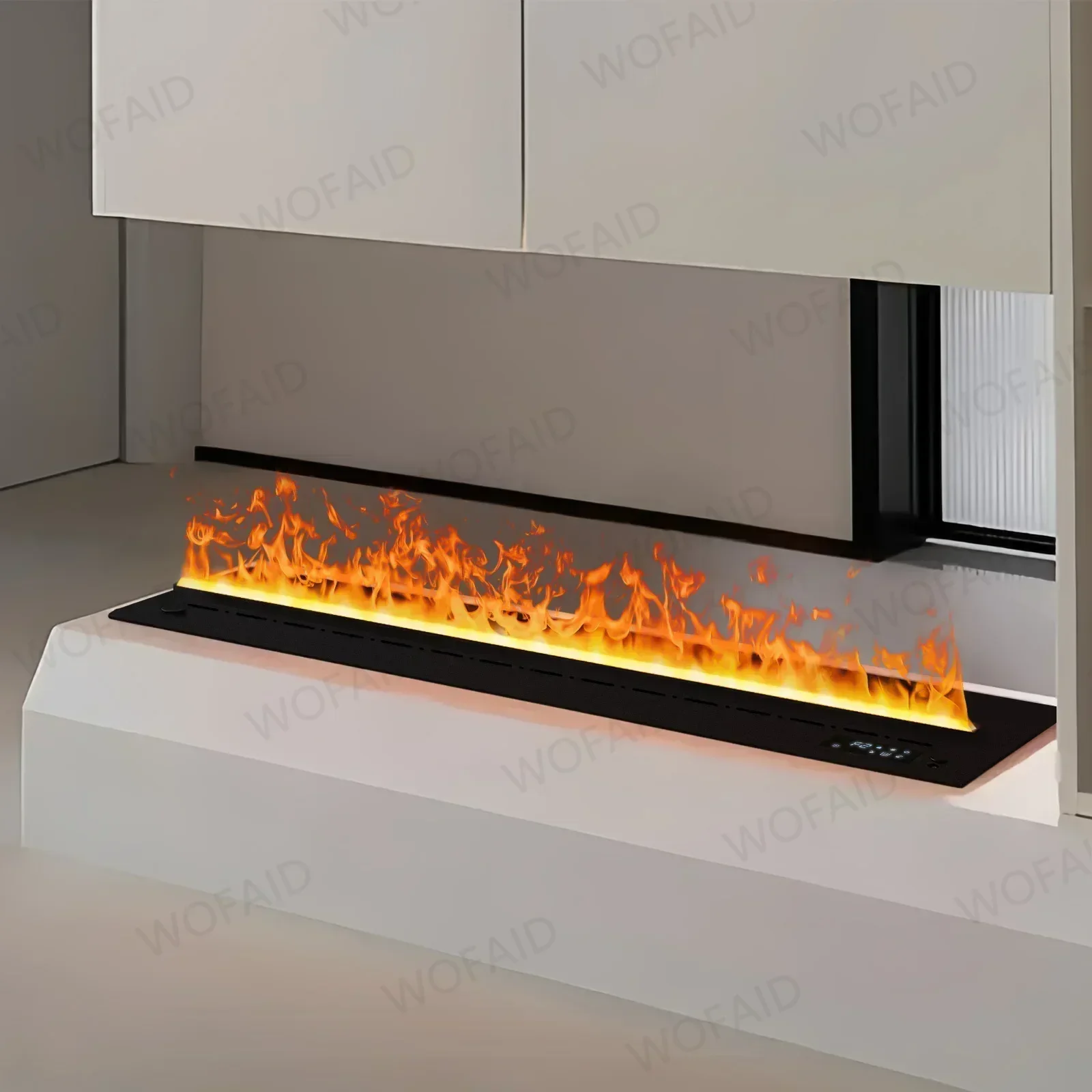 Indoor Decoration APP Control Smart Home LED Fireplace Multicolor Touchable Flame Embedded Steam 3D Atomizing Electric Fireplace