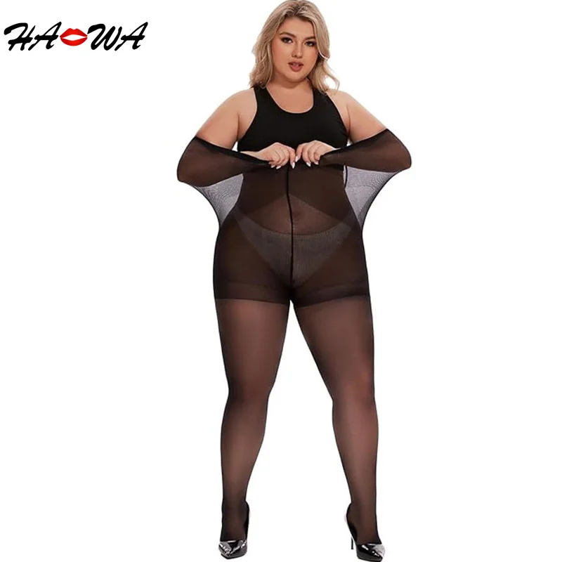 HA WA Summer Thin Large Size Tights Women Anti-hook Super Elastic Nylon Sexy Pantyhose Plus Size Tights