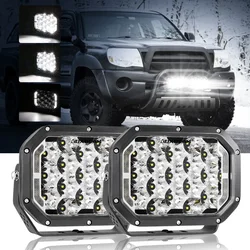 AUXBEAM 7 x5 pollici rettangolo LED luci di guida da lavoro con cablaggio 10-30V luce bianca e ambra luce Spot universale da lavoro