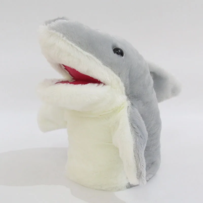 Cartoon Cute Shark Hand Puppet Gloves Plush Performance Props Toys Fun Mouth Can Move Mouth Dolls Baby Kids Soothing Doll Gift