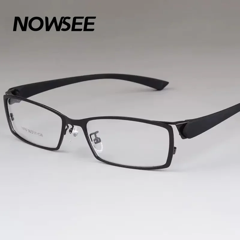 

NOWSEE Classic Full Frame Metal Frame Flexible Plastic TR-90 Temple Legs Optical Eyeglasses for Men and Women Eyewear Spectacles