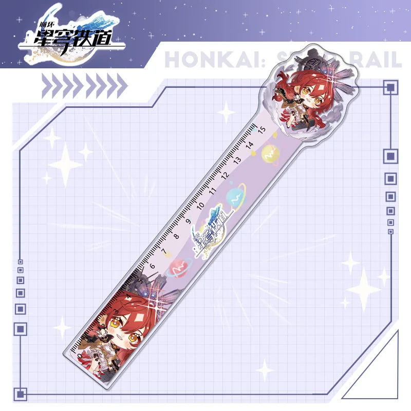 Honkai Star Rail Rulers Anime Acrylic Straight Ruler Guinaifen Topaz School Supplies Imbibitor Lunae Drafting Supply Jing Yuan