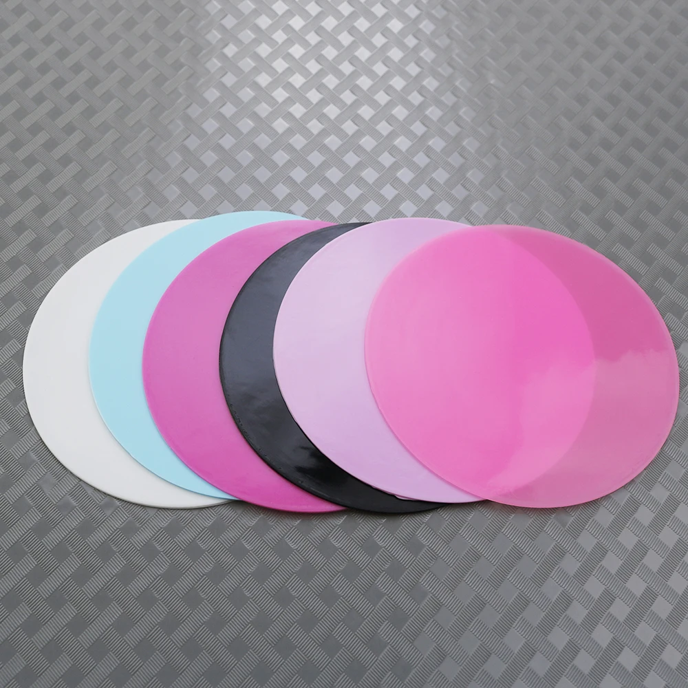 1PCS 9.5cm Round Nail Table Mat Silicone Nail Art Mix Coloring Pad Washable painted color Plate Manicure Tools Accessory