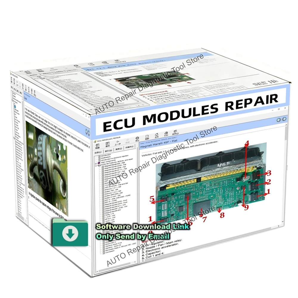 Modul ECU Alat Bantu Perbaikan E-Book Perangkat Lunak Perbaikan ECU Pinout ECU Lokasi Immo Multimeter Transistor EEprom RAM PAL Decoder