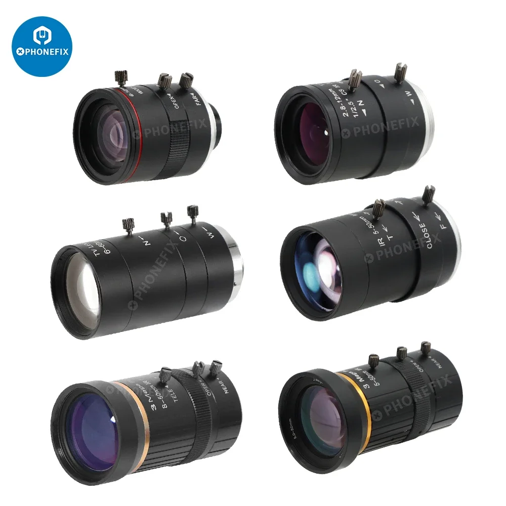 

5MP HD CCTV Camera Lens 2.8-12mm 8-50mm 6-12mm 5-50mm 6-60mm Varifocal Manual Zoom Focus CS Mount for Security Camera BOX