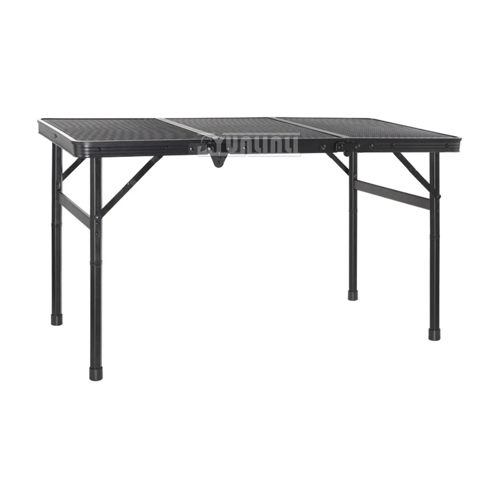 Outdoor Camping Folding Table, Portable Iron Folding Table, Adjustable and Multifunctional Moisture-Proof Barbecue Grid Table