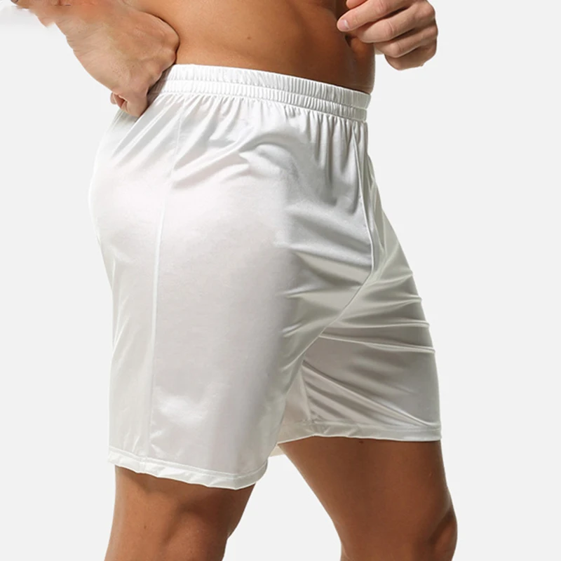 Ice Silk Thin Men Arrow Pants Underwear Solid Color Sleepwear Panties Quick Drying Loose Cool Breathable Boxer Shorts Undies view 4