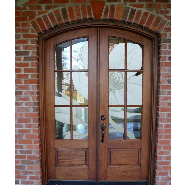 Main Entrance Wood Double Gate Design Solid Exterior Entry Doors