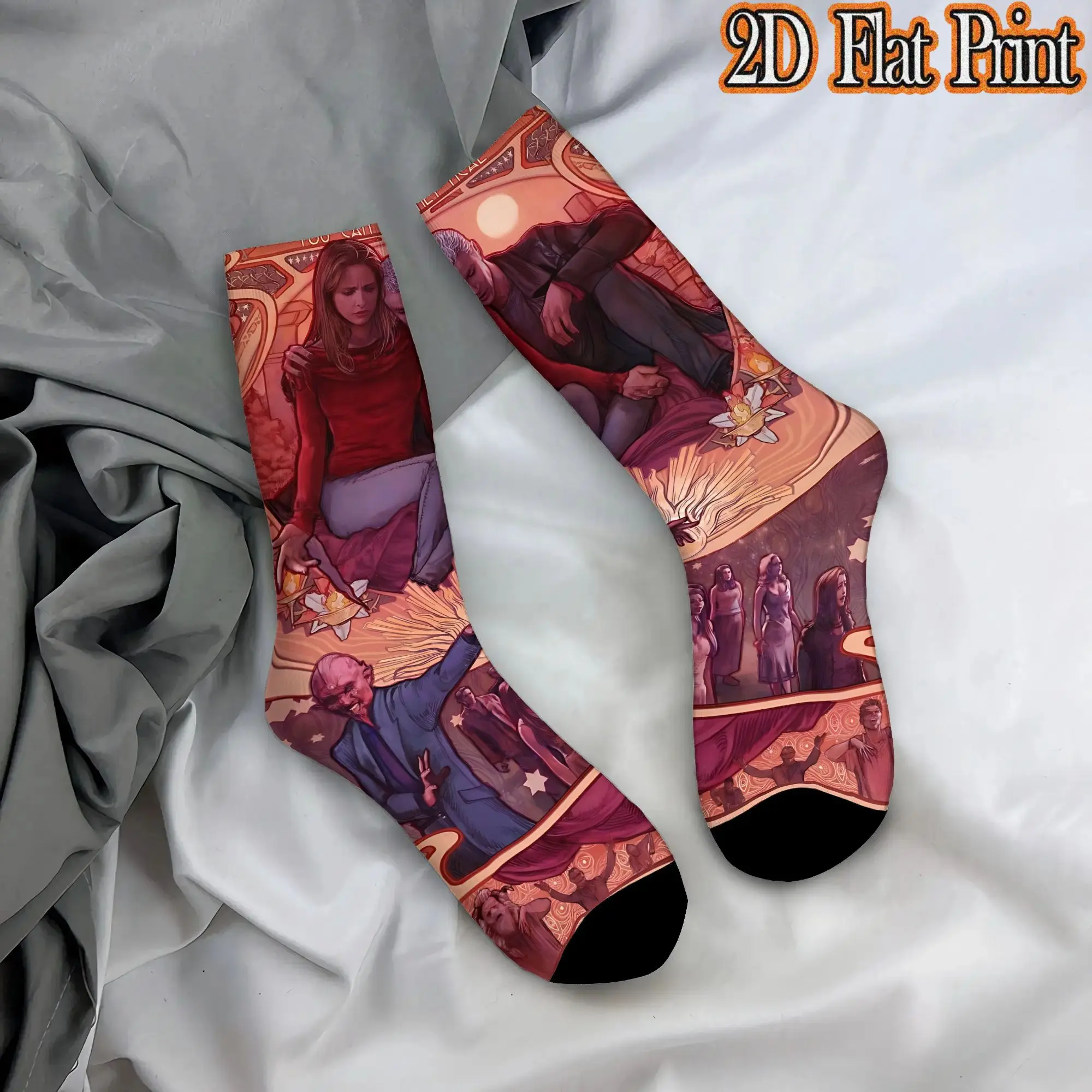 Vampire Slayer Buffy Retro  Hip Hop Novelty Pattern compression Winter Sock Sports Socks