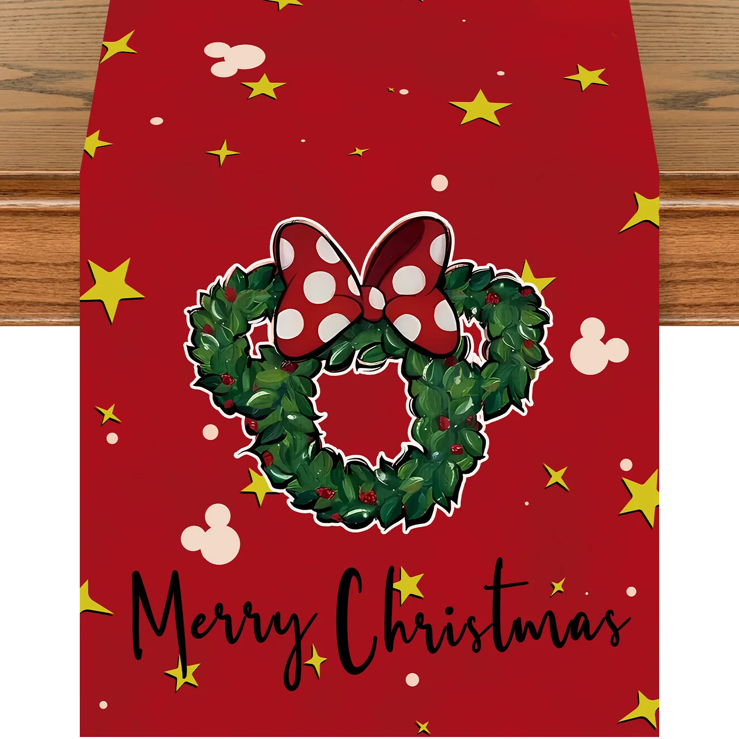 Christmas Mickey Mouse Garland Table Flag Red Table Flag Decoration Green Mickey Mouse Garland Christmas Home Party Decorations