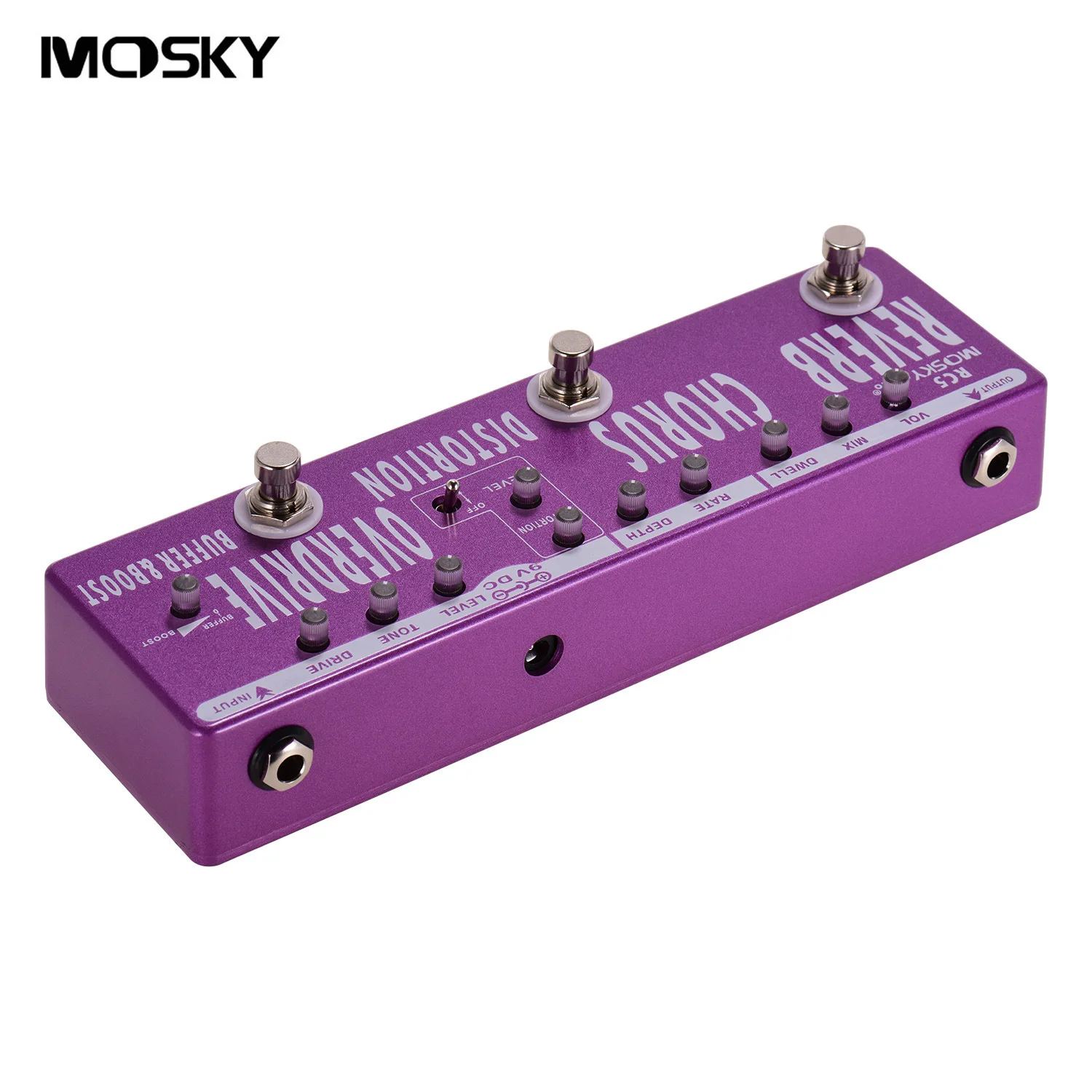 Pedal Multi-Efeitos RC5 5 Efeitos em 1 Unidade REVERB+CHORUS+DISTORÇÃO+OVERDRIVE+BOOSTER+BUFF
