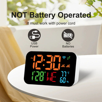 Multifunction LED Desk Alarm Clock Display Temperature Temperature Humidity Clock Automatic Calibration WIFI Digital Clock