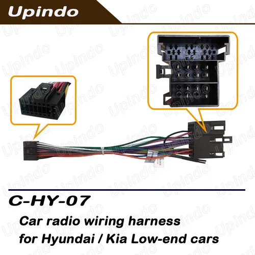 Cable adaptador de arnés de cableado de Radio Android para coche de 16 pines para Hyundai Elantra Accent Azera i10 i20 i30 ix55 Tucson KIA Carens Picanto