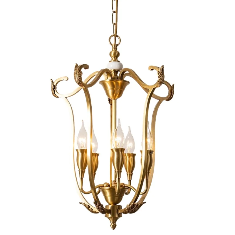

Small chandelier, all-copper entrance, aisle, corridor, foyer, lamps, entrance garden, retro country chandelier