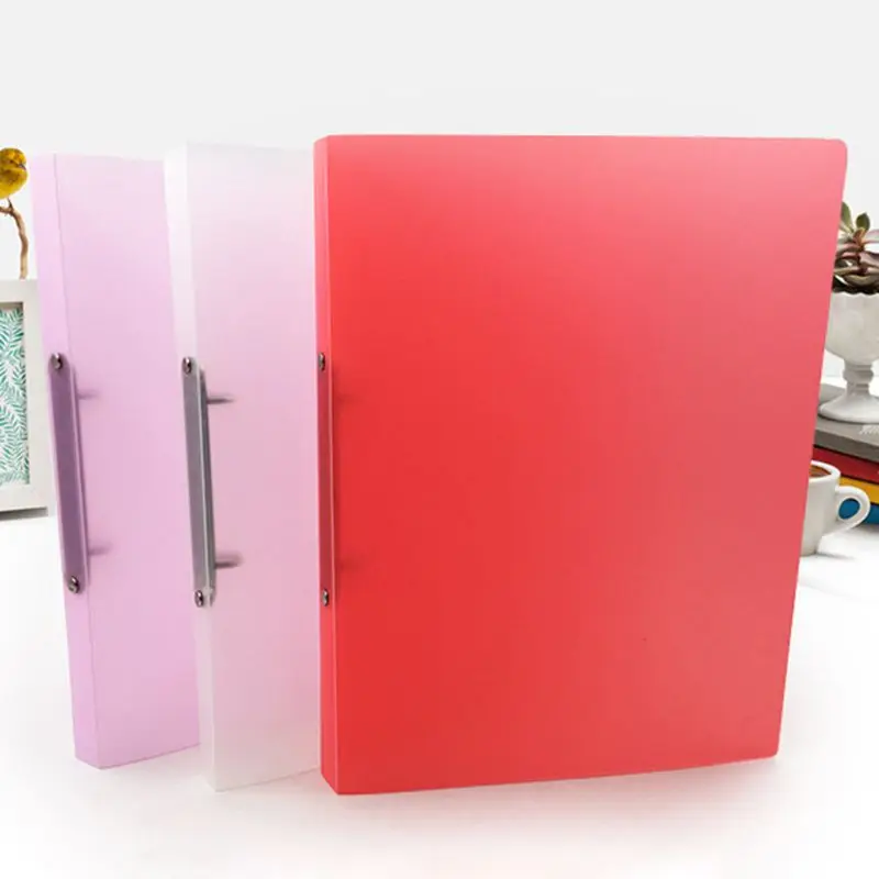 Ring Binder Colorured Transparent Loose-leaf Paper File Folder School Office Document Storage