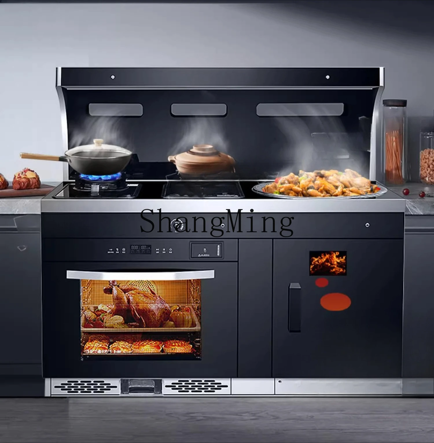 ZYY เตาอเนกประสงค์ไร้ควันในครัวเรือนเตาฟืนแบบบูรณาการใหม่