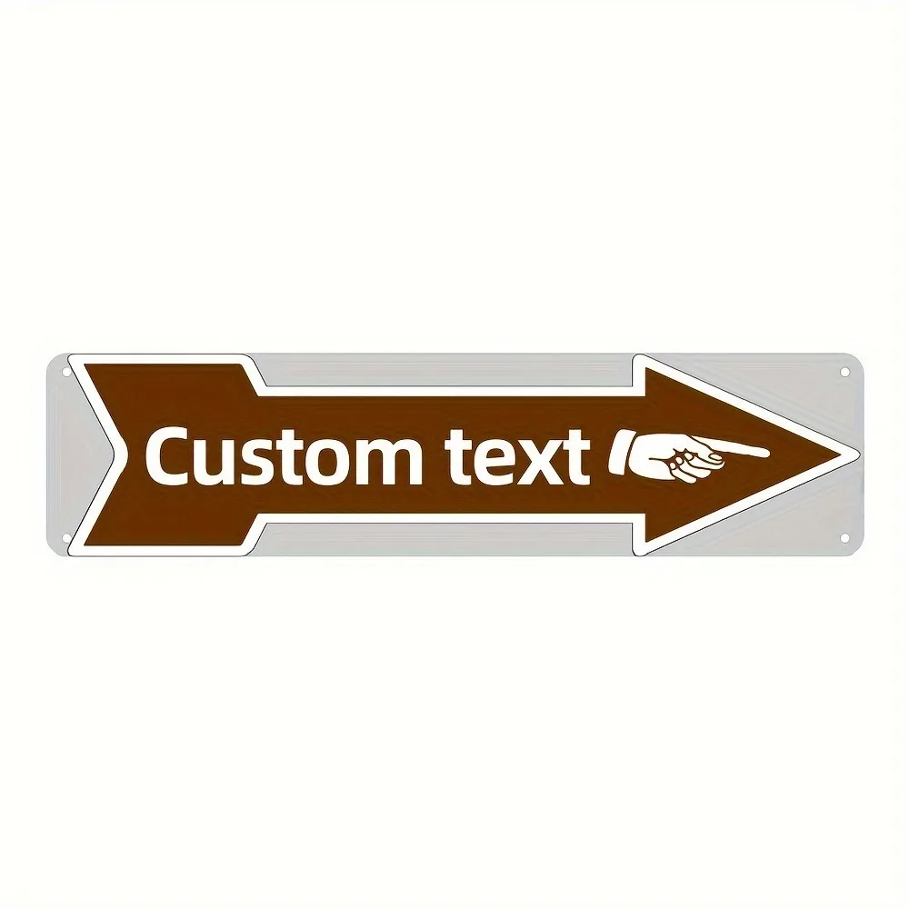 Personalized Directional Arrow Sign, Custom Metal Plaque UV Printed, Vintage Wall Decor Shop Cafe Office Decor Only