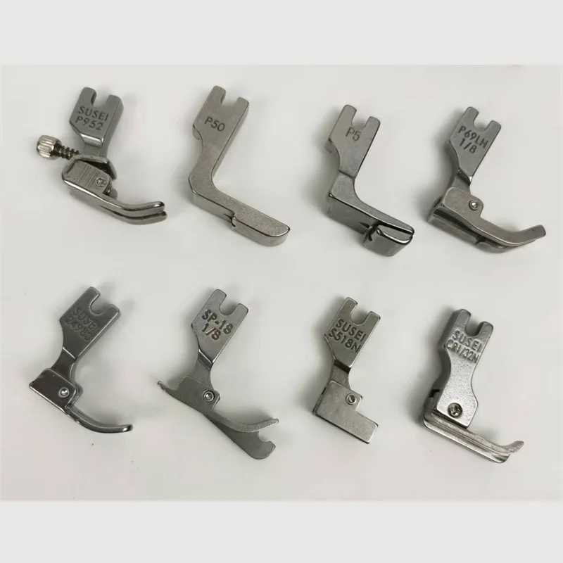 ماكينة خياطة قطعة قدم الضغط في ماكينة الخياطة P351 P58 T35 متمحور قطعة قدم الضغط في ماكينة الخياطة مع دليل اليمين واليسار SP-18 مع 2 مسامير للمغني B