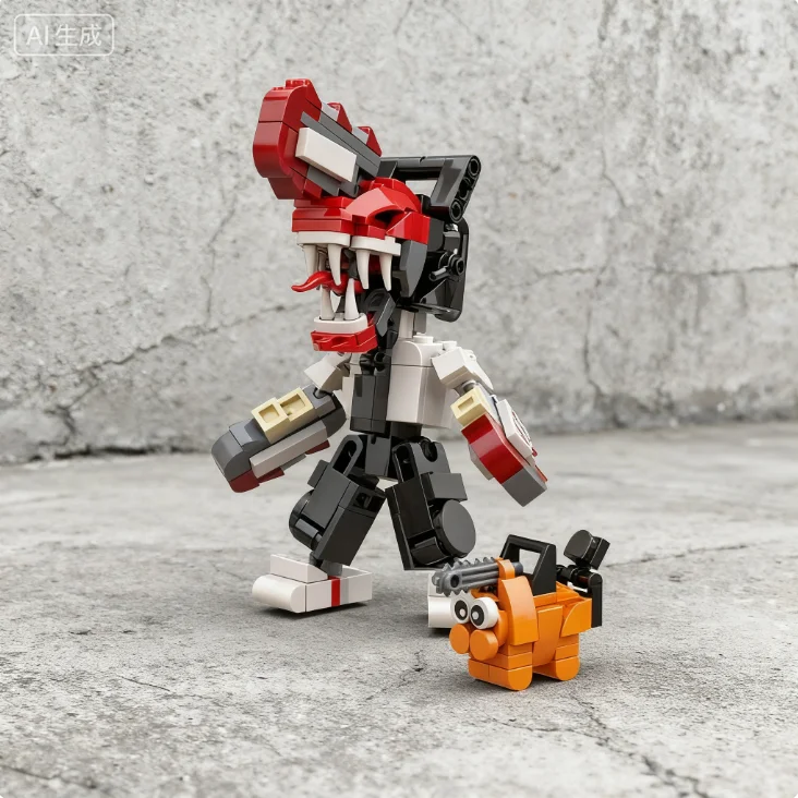 

Бензопила серии аниме, человеческая волна, необычные строительные блоки, модели MOC, кирпичные игрушки «сделай сам», детские рождественские подарки