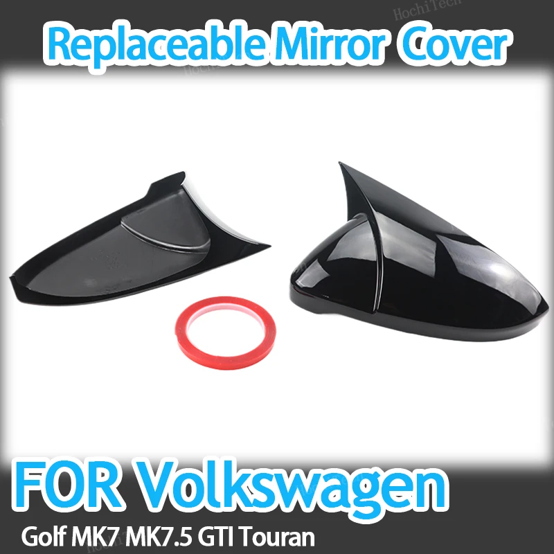 

High Quality Mirror Cover Horn Style Car Side add-on Mirror Cap Trim For Volkswagen VW Golf MK7 7.5 GTI 7 R Touran L 2013-2020