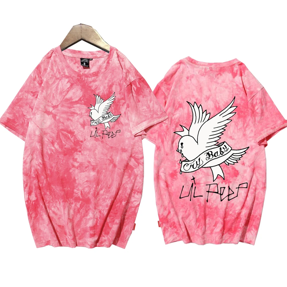 Lil Peep Cry Baby Tie Dye Shirts Unisex Round Neck Short Sleeve Tee Fans Gift