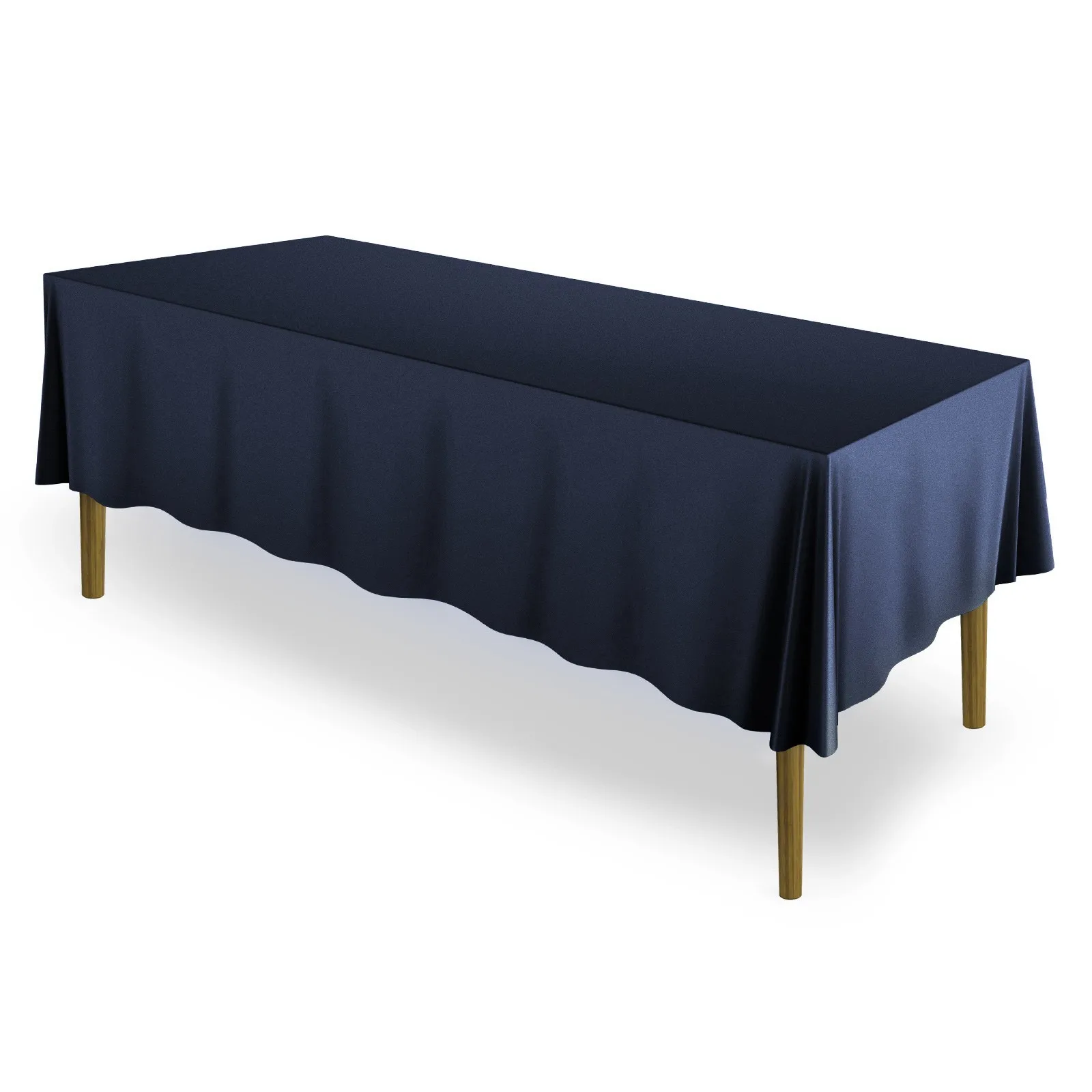 

10 Pack 70" x 120" Rectangular Polyester Fabric Tablecloths - Navy Blue