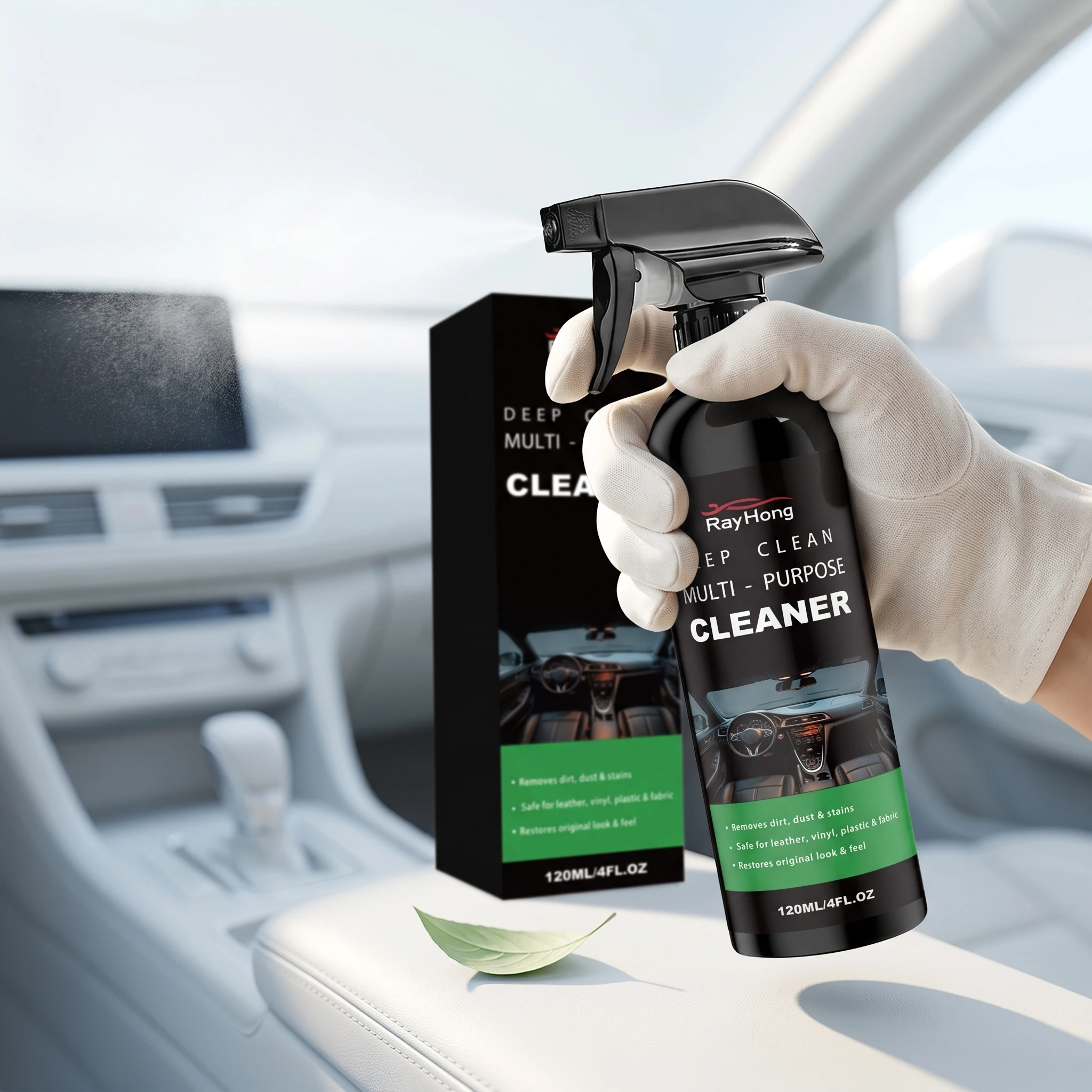 Car Interior Cleaner Leather Seat Decontamination Remover Fades Grease Mark Restore Shine Prevent Fading Multi Purpose Degreaser