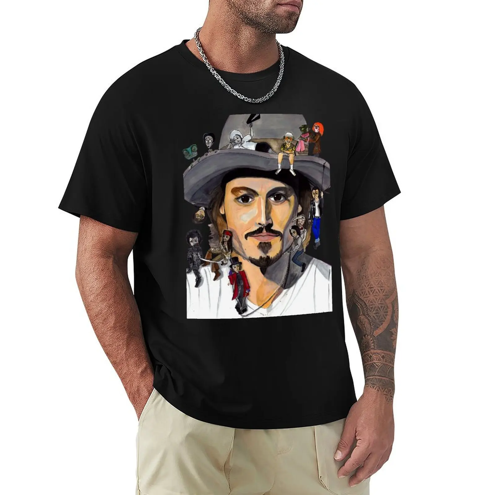 Johnny Depp no back T-Shirt Cool Feeling Summer Tee Shirt