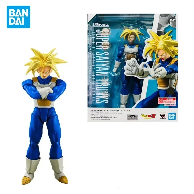 In Stock Original Bandai Dragon Ball Z S.H.Figuarts SHF Infinite Latent Super Power Trunks Anime Action Figure Model Toys Gifts