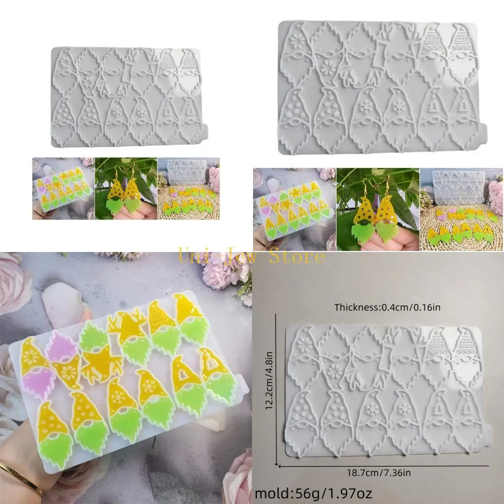 

40 ГБ силиконовые подвесные серьги плесени плесени рождественские эльфы форма силиконовые подвесные плесени