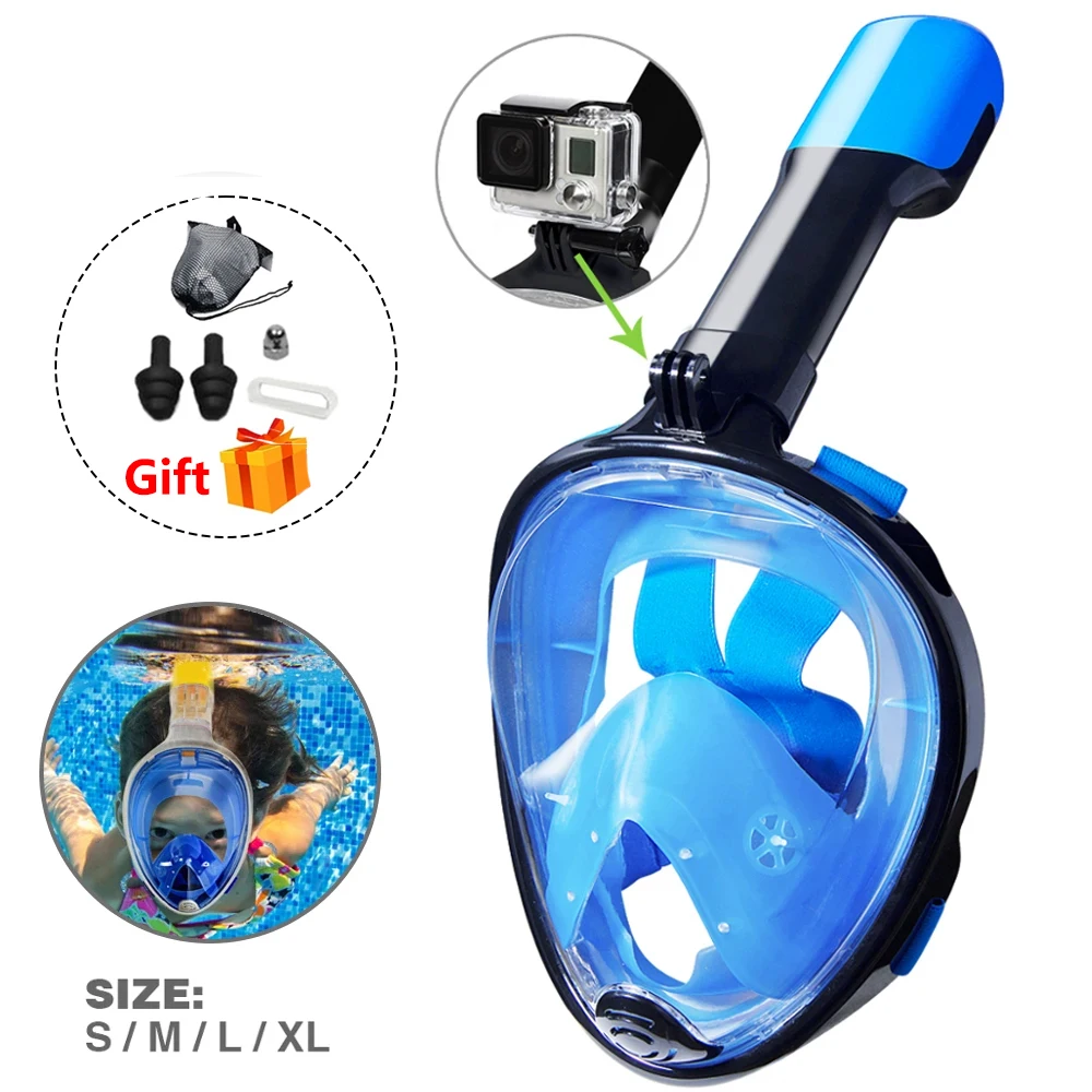 

Underwater Snorkeling Full Face Children Swimming Mask Set Scuba Diving Respirator Masks Anti Fog Safe Breathing for Kids Adult