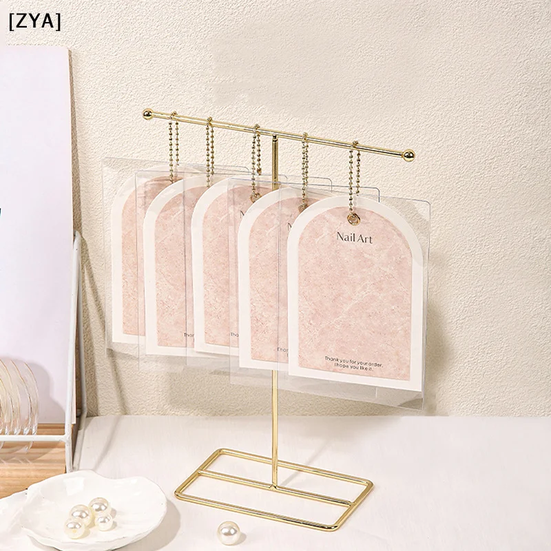 Nail Display Shelf Fals Nail Display Photo Stand Wearing Nail Display Cards Dustproof Bag Storage Nail Display Storage Tool[ZYA]
