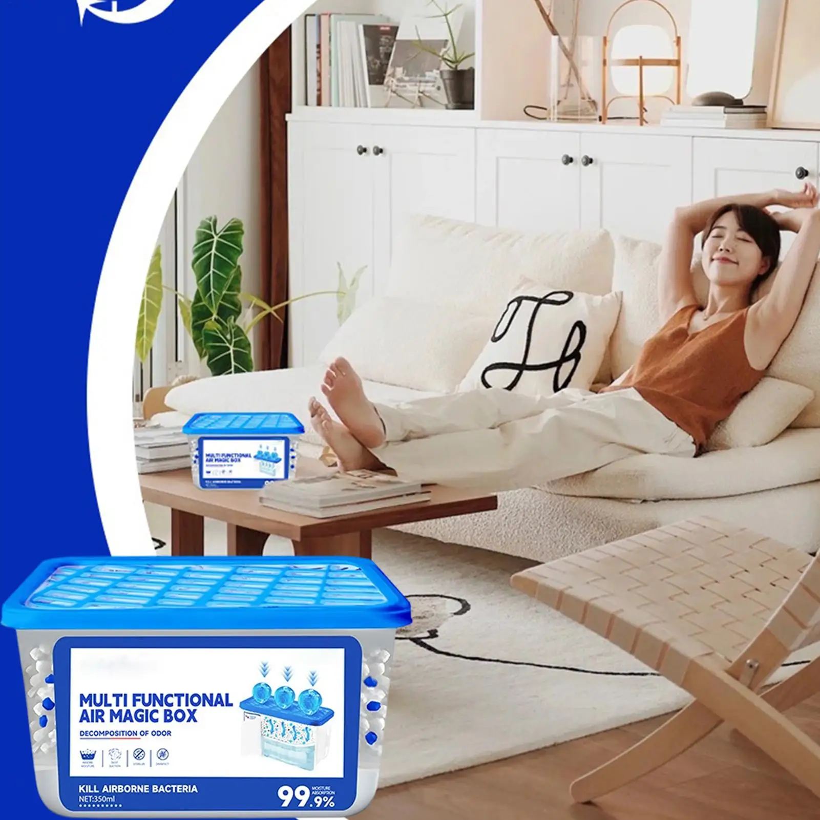 Dust Removal Box 350ml Long-Lasting Scented Deodorizer Automatic Dust-Sucking Air Freshener for Indoor Home Kitchen Bathroom