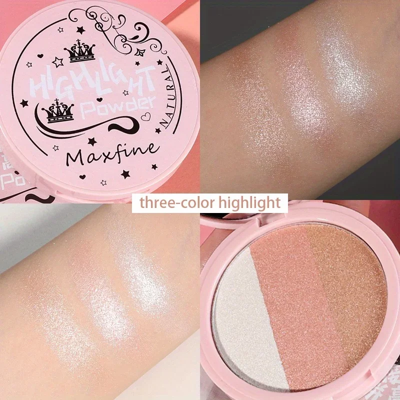 3-farbige graue Trimmpalette, Rouge-Palette, exquisite matte Nasenschatten, Lidschatten, aufhellende Konturtrimmpalette