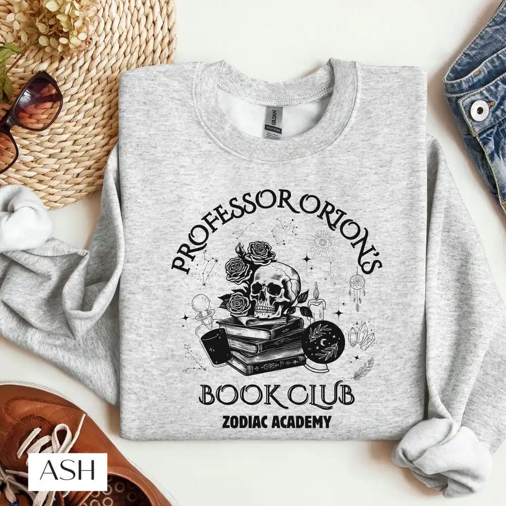 Professor Orions Book Club Zodiac Academy Merch Sweatshirt  Gift for Book Lover Long Sleeve Fleece Sweatshirt Y2K Streetwear