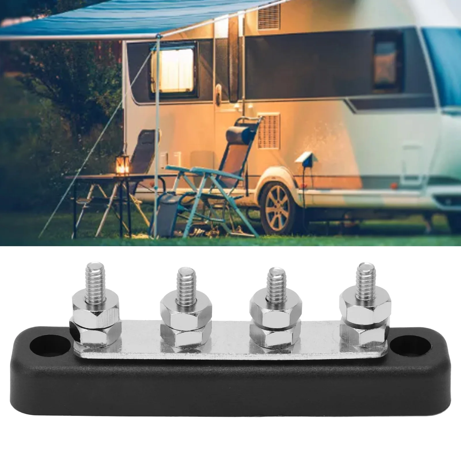 Power Distribution Block Bus Bar Flame Retardant Corrosion  Terminal Bus Bar 3/16in 150A  48V Terminal Bus Bar