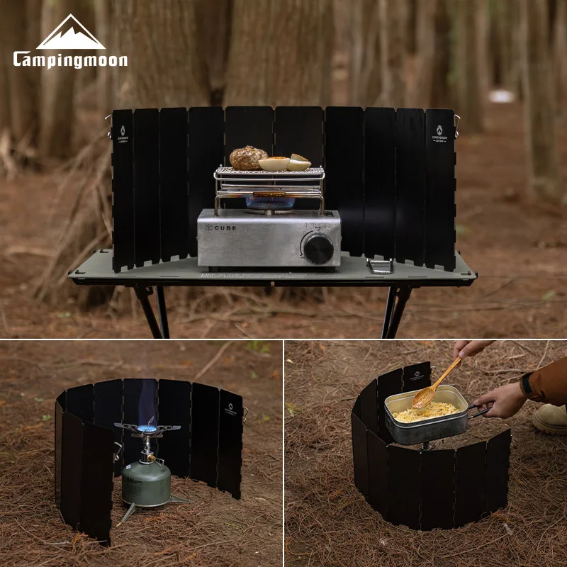 

Mini Camping Stove Windshield, Foldable Aluminum Alloy, Cooking Protection Accessory, Picnic Gear, BKYD-10