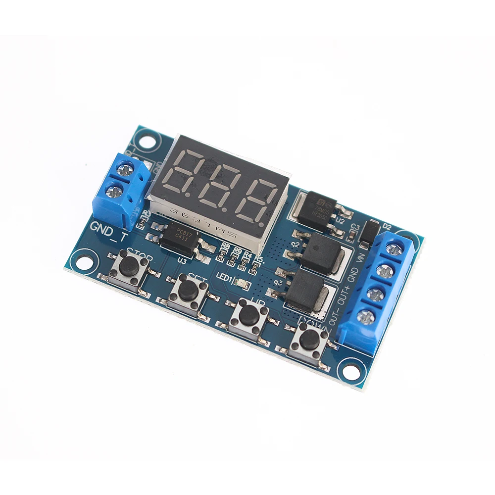 DC 12V 24V Dual MOS LED Digital Time Delay Relay Trigger Cycle Timer Delay Switch Circuit Board Timing Control Module DIY