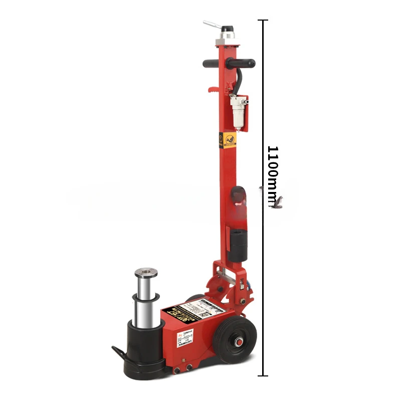 Horizontal Pneumatic Jack for Heavy Truck, Air Lift, Single and Double Folding Lever, Overpressure Protection,30T