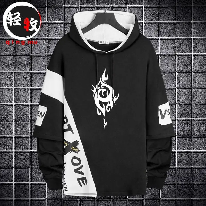 

Модная толстовка-худи в стиле аниме с длинными рукавами, свободного кроя, повседневная, от трендового бренда, осенне-зимняя, для студентов