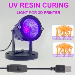405nm UV GEL Curing Light 10W LED Black Light Fixtures 5V with USB On/Off Switch Cable for UV Resin Curing 3D Printer Gel Nail