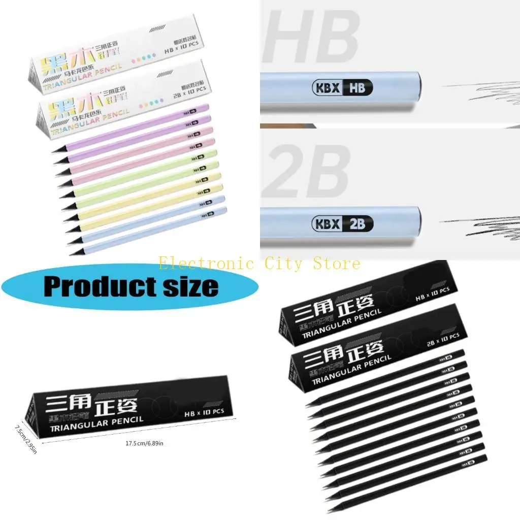 

20 Pcs Wooden Pencils Triangular Pencils Drawing Pencil For Smooth Writing HU8D