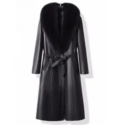 Chic Casual Leather Coat Trenchcoat Women's Overcoat 2026 Autumn Winter New Fashion Loose Mid-Length All-Match PU Leather Coat