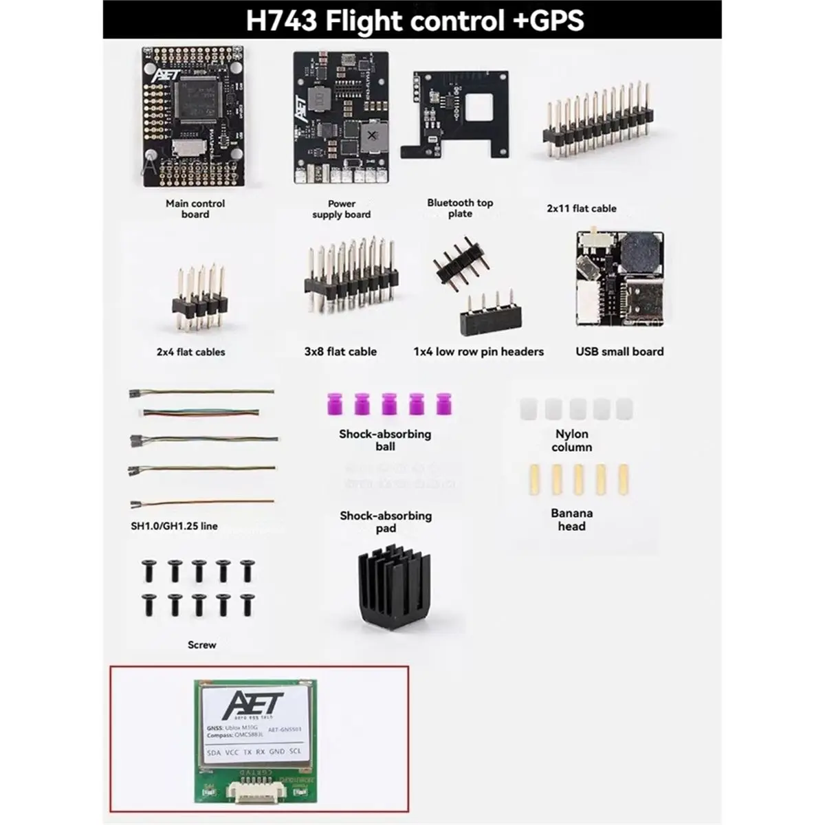 H743 Flight Controller H743-Basic FC Bluetooth USB Parameter Adjustment Dual-CH IMU with GPS Module for RC FPV Drone