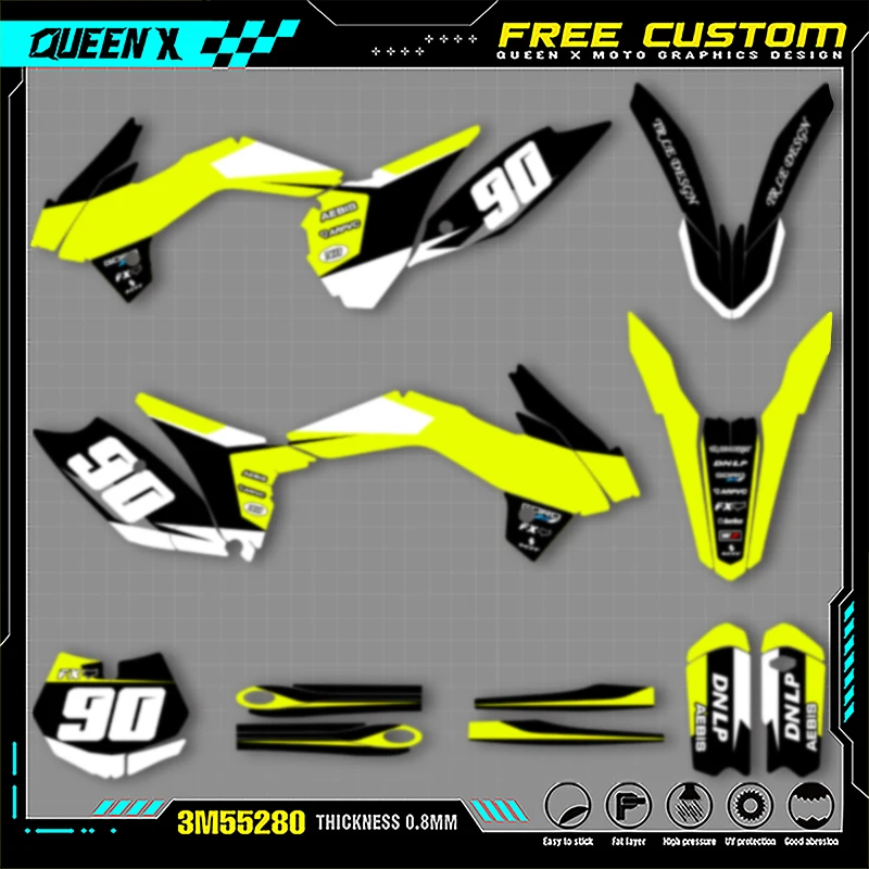 

Queen X MOTOR Cusotm Team Motorcycle Graphics Decal Stickers Kits For KTM SX85 2013 2014 2015 2016 2017 012
