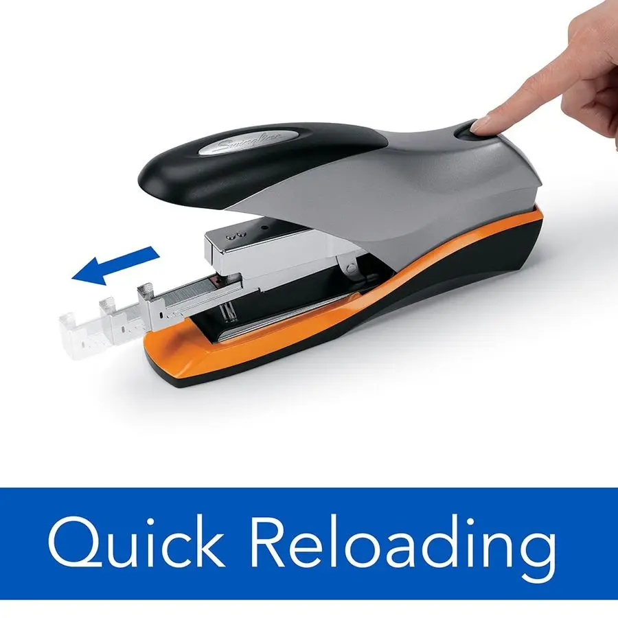 ホッチキス、70枚綴じ、オプティマ70、ジャム防止、省力、ソフトグリップ、メタル、シルバー、ブラック、オレンジ 87870