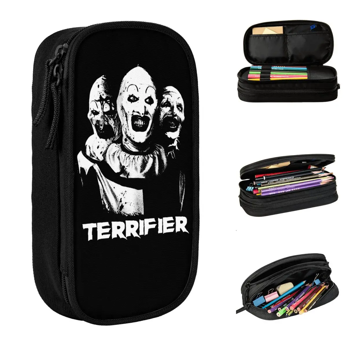 Пенал для карандашей с рисунком клоуна, большой вместимости