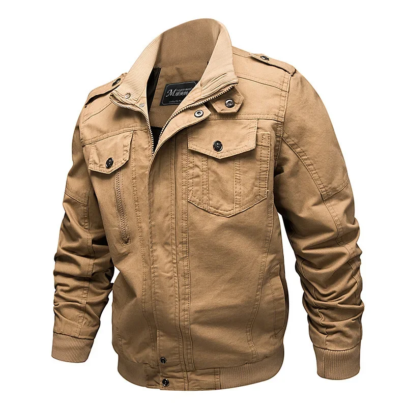 Spring New Men\'s Casual Cotton Military Jacket Outdoor Loose Large Size Workwear Jacket