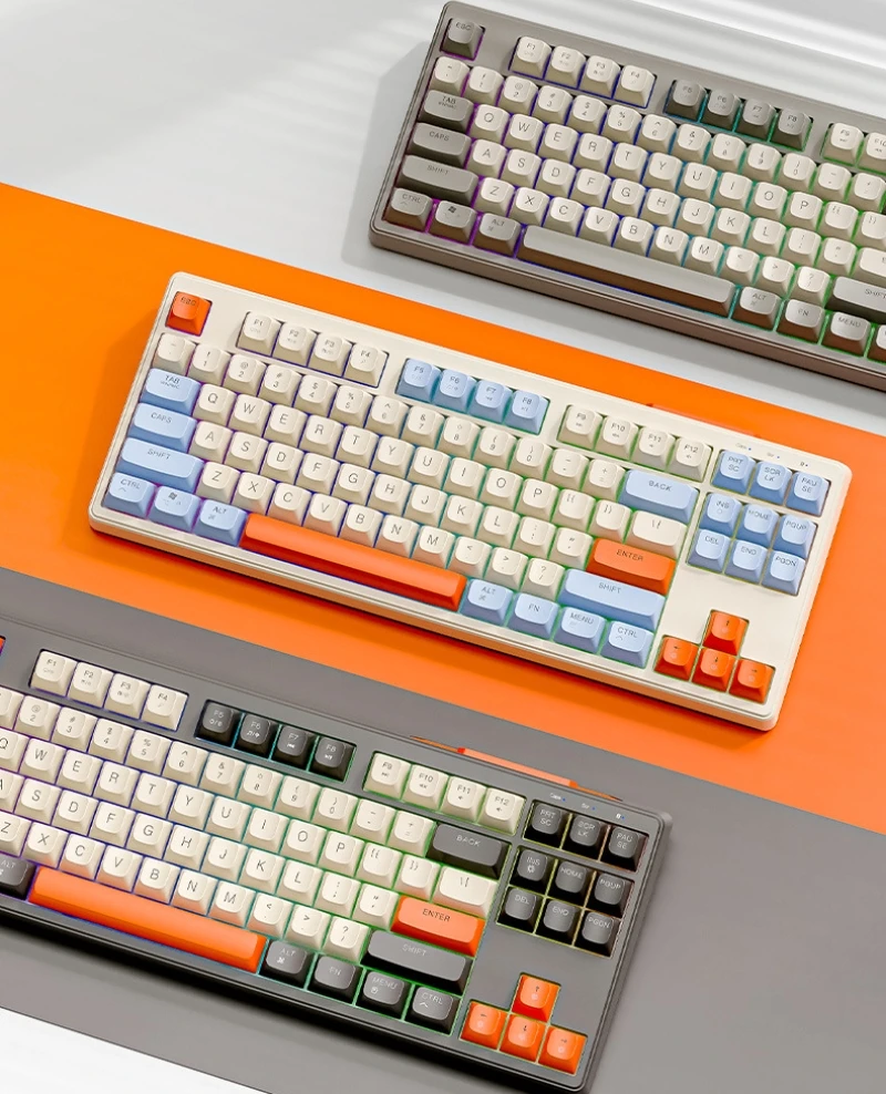 

Wireless Keyboard Spanish Russian Korean Keyboard 87 Keys Bluetooth 2.4G Wireless Connection M87 RGB Backlight Built-in Battery