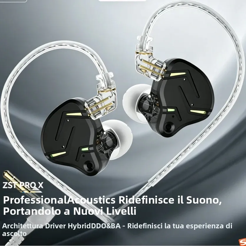 Auricolari ZST PRO X KZ con driver ibrido DD BA, cuffie personalizzate 30019 con armatura bilanciata, auricolari con ampia scena sonora, monitor in-ear HiFi
